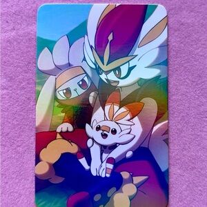 Cinderace Family Bond — Rainbow Gloss Foil Collectible Art Card ✨